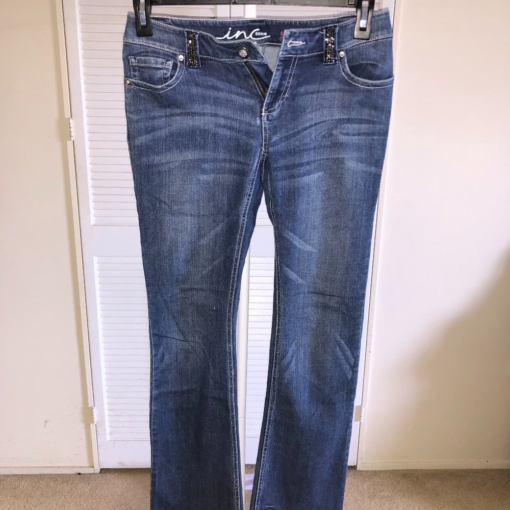 INC, Blue Jeans, Boot Leg, Size 4P
